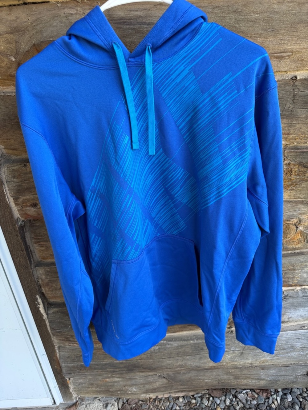 Nike Men's Blue Pullover Hoodie with Graphic Stripe